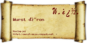 Wurst Áron névjegykártya